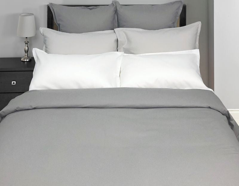Pique Weave Duvet Cover With Shams And Duvet Insert