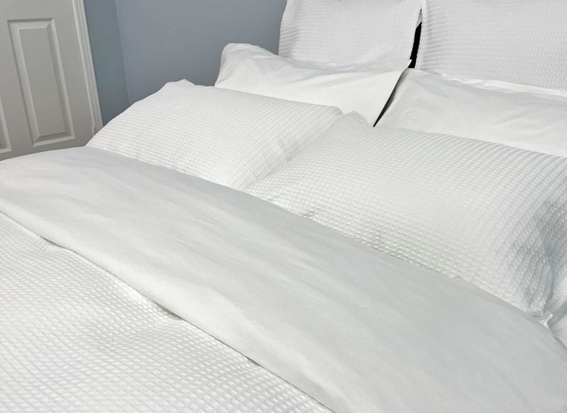 Waffle Weave Duvet Cover with Shams and Duvet Insert (6 Colour Choices)