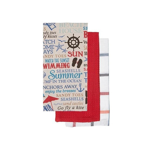 Nautical Words Kitchen Towel Set of 3