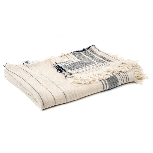 Pacifica Throw- Beige with Grey