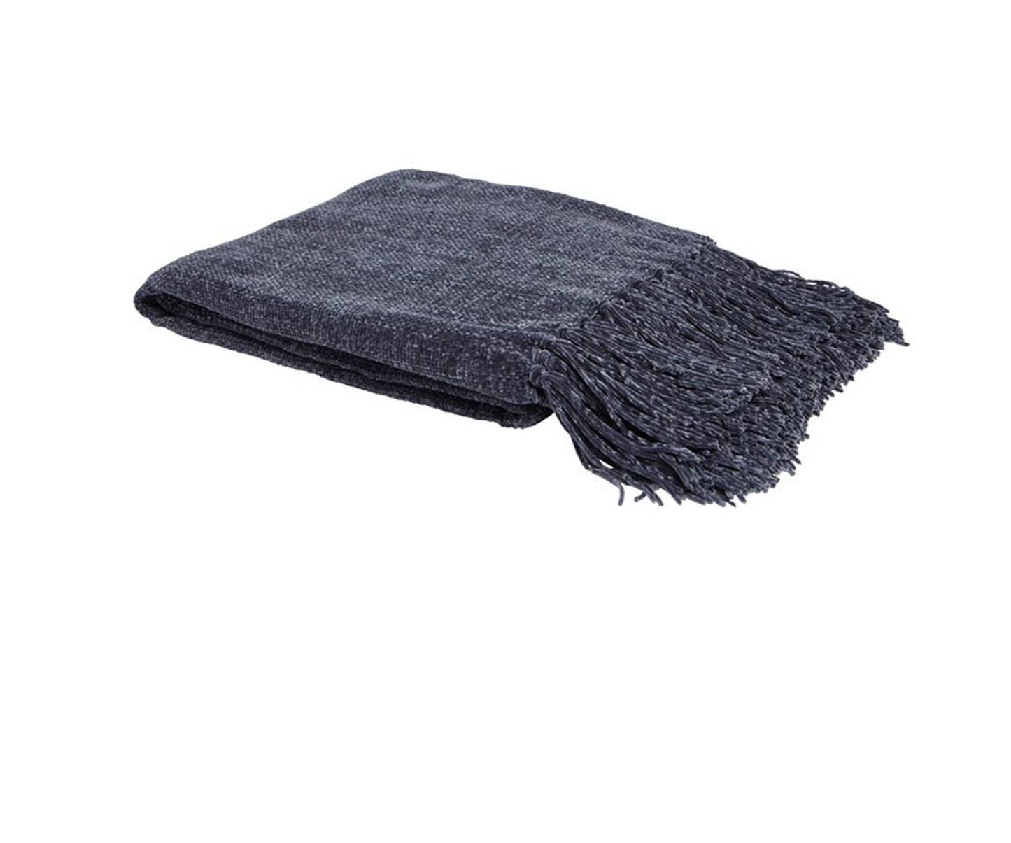 Chenille Navy Tassel Throw