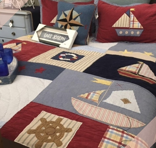 Nautical Boat Bunk Quilt with Sham