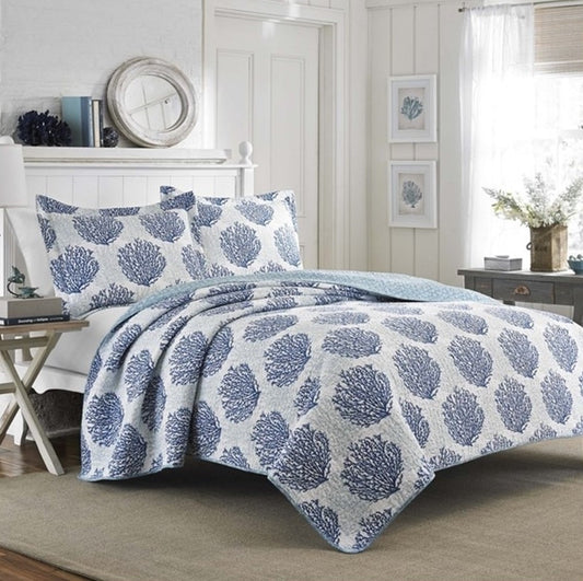 Sea Coral Quilt with Shams