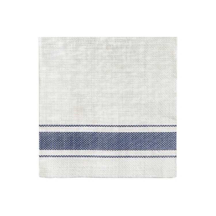 Bistro Stripe Paper Luncheon Napkin 20Pk Blue